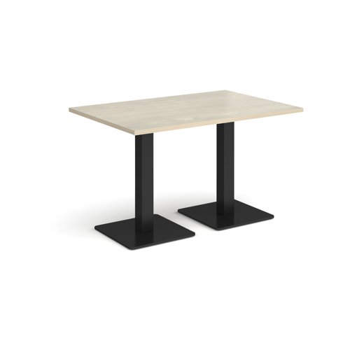 Brescia rectangular dining table with flat square black bases 1200mm x 800mm - made to order