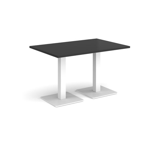 Brescia rectangular dining table with flat square white bases 1200mm x 800mm - Black