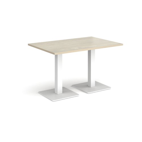 Brescia rectangular dining table with flat square white bases 1200mm x 800mm - made to order
