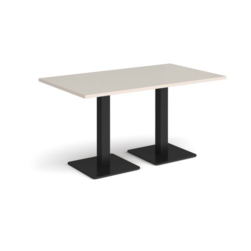 Brescia rectangular dining table with flat square black bases 1400mm x 800mm - Light Grey