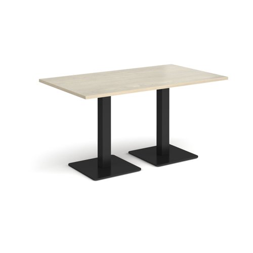 Brescia rectangular dining table with flat square black bases 1400mm x 800mm - made to order