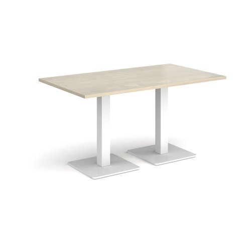 Brescia rectangular dining table with flat square white bases 1400mm x 800mm - made to order