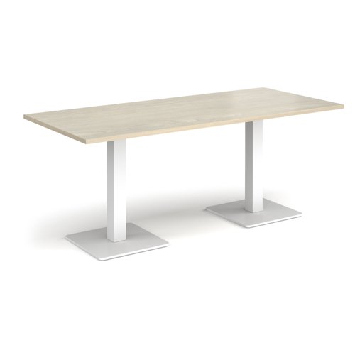 Brescia rectangular dining table with flat square white bases 1800mm x 800mm - made to order | BDR1800-WH | Dams International