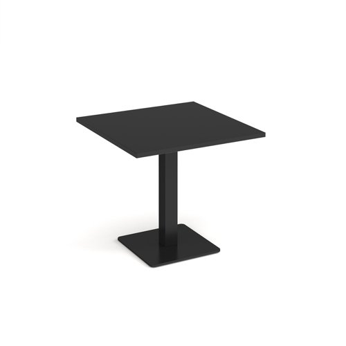 Brescia square dining table with flat square black base 800mm - Black