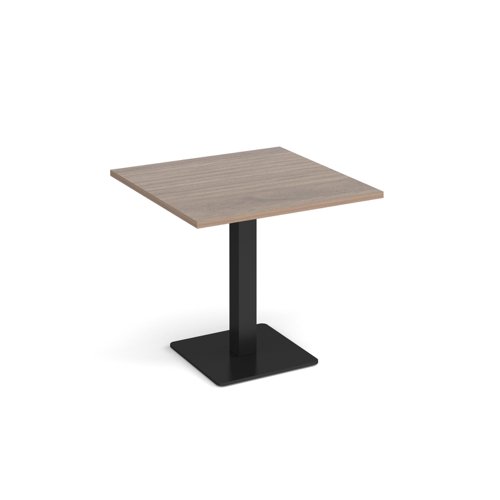 Brescia square dining table with flat square black base 800mm - Barcelona walnut  BDS800-K-BW