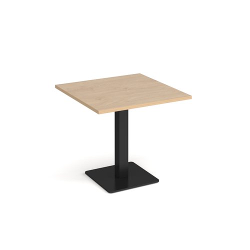 Brescia square dining table with flat square black base 800mm - kendal oak Canteen Tables BDS800-K-KO