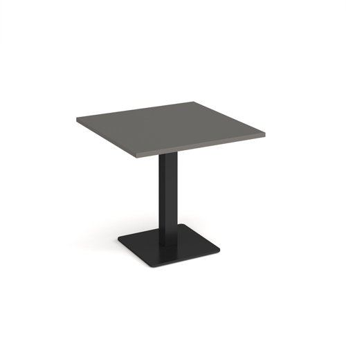 Brescia square dining table with flat square black base 800mm - Onyx Grey  BDS800-K-OG