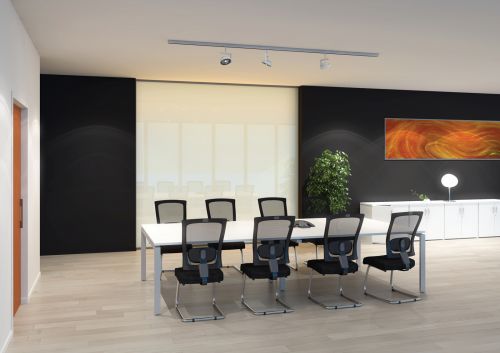 Adapt II boardroom table add on unit 1200mm x 1200mm - silver frame, white top
