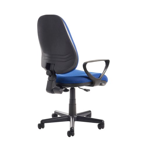 BIL308B1-B Bilbao fabric operators chair with fixed arms - blue
