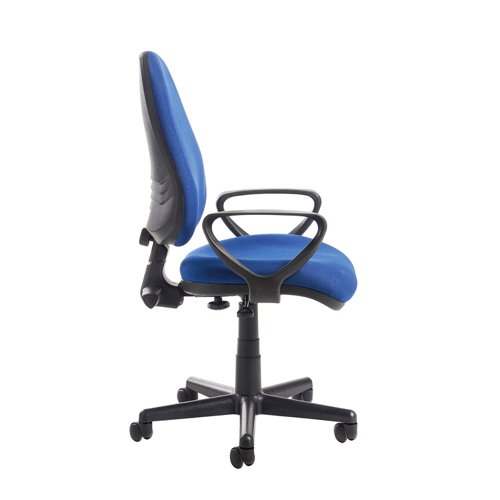 Bilbao fabric operators chair with fixed arms - blue  BIL308B1-B