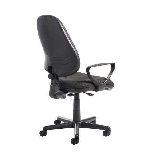 Bilbao fabric operators chair with fixed arms - charcoal