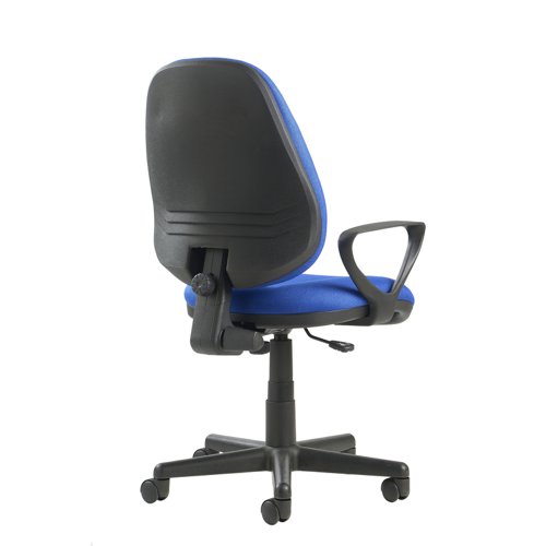 Bilbao fabric operators chair with lumbar support and fixed arms - blue  BIL308B1-L-B