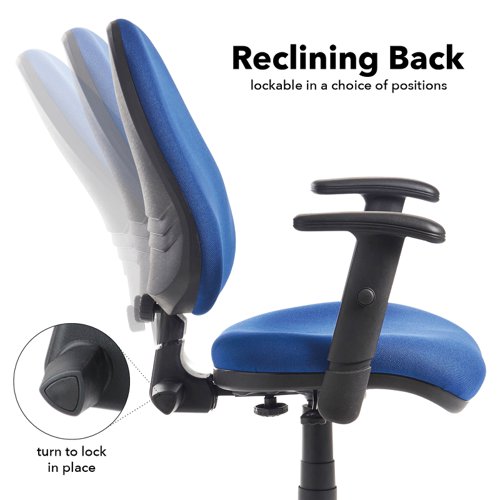 Bilbao fabric operators chair with adjustable arms - blue  BIL309B1-B