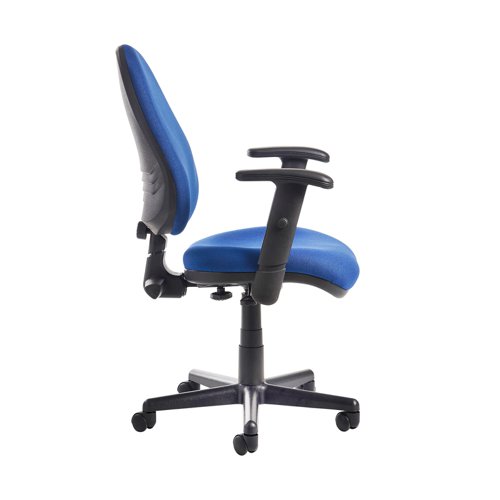 Bilbao fabric operators chair with adjustable arms - blue