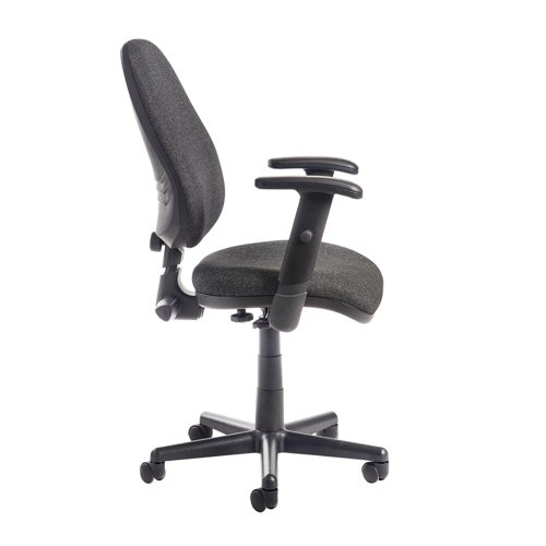 Bilbao fabric operators chair with adjustable arms - charcoal  BIL309B1-C