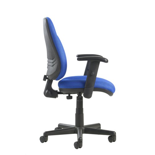 BIL309B1-L-B Bilbao fabric operators chair with lumbar support and adjustable arms - blue