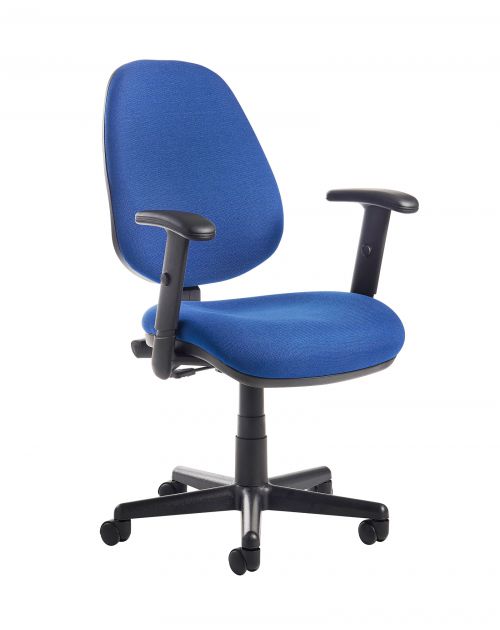 Bilbao fabric operators chair with adjustable arms - blue