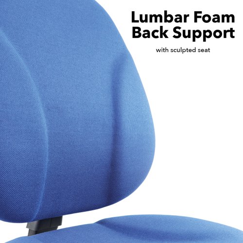 Bilbao fabric operators chair with lumbar support and no arms - blue | BILB1-L-B | Dams International