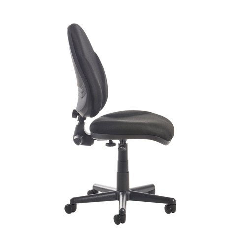 Bilbao fabric operators chair with lumbar support and no arms - black