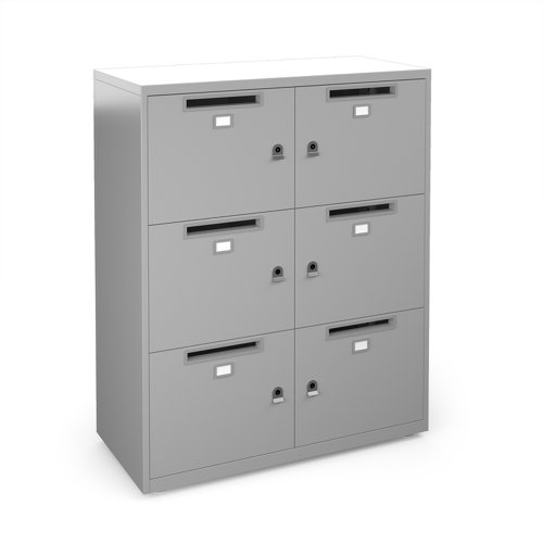 Bisley lodges with 6 doors and letterboxes - silver