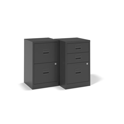 BPFA3K Bisley A4 home filer with 3 drawers - black