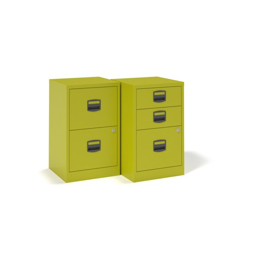 Bisley A4 home filer with 3 drawers - green