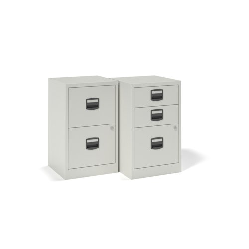 Bisley A4 home filer with 2 drawers - grey Filing Cabinets BPFA2G
