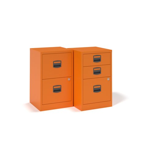 Bisley A4 home filer with 3 drawers - orange
