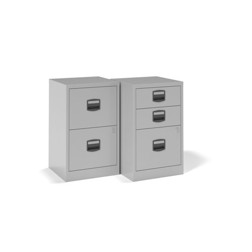 Bisley A4 home filer with 2 drawers - silver (Made-to-order 4 - 6 week lead time)