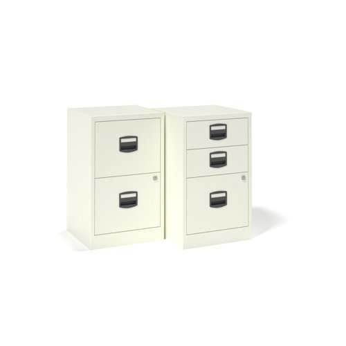 Bisley A4 home filer with 3 drawers - white