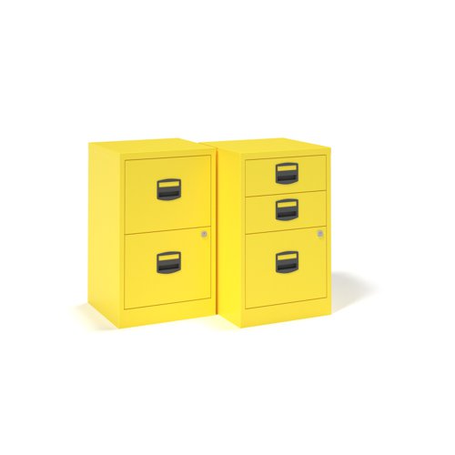 Bisley A4 home filer with 3 drawers - yellow