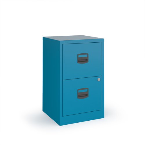 Bisley A4 home filer with 2 drawers - blue