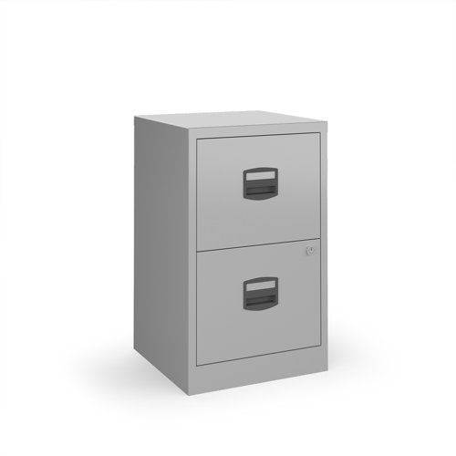 Bisley A4 home filer with 2 drawers - silver