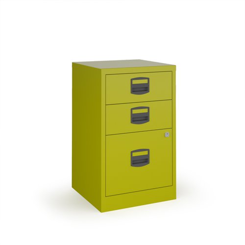 Bisley A4 home filer with 3 drawers - green