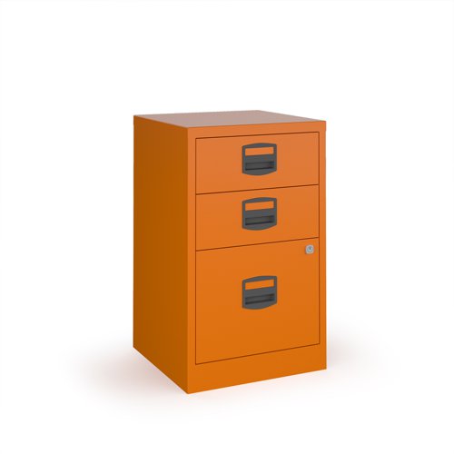 Bisley A4 home filer with 3 drawers - orange