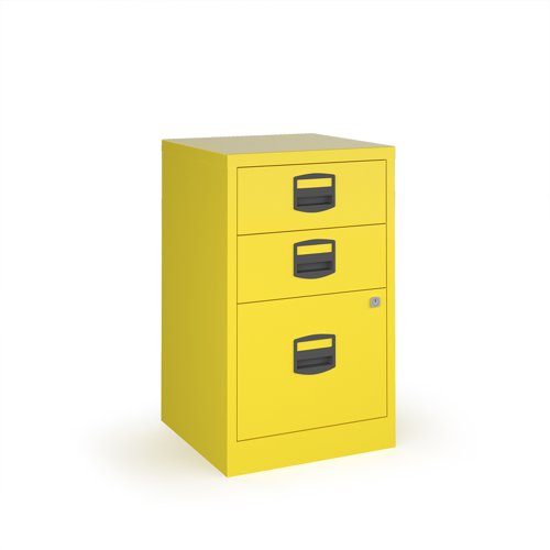 Bisley A4 home filer with 3 drawers - yellow