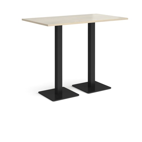 Brescia rectangular poseur table with flat square black bases 1400mm x 800mm - made to order