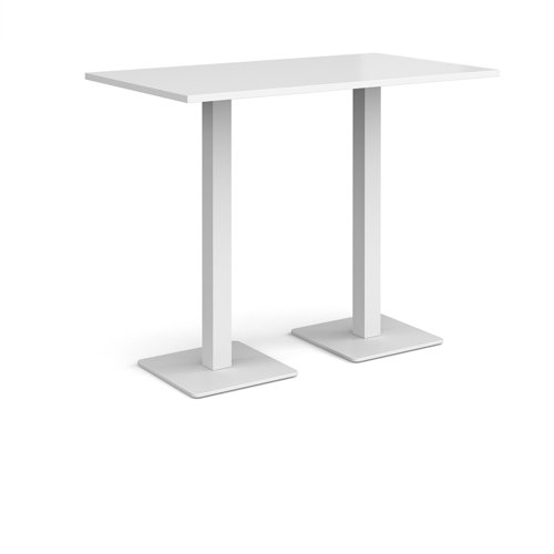 BPR1400-WH-WH Brescia rectangular poseur table with flat square white bases 1400mm x 800mm - white