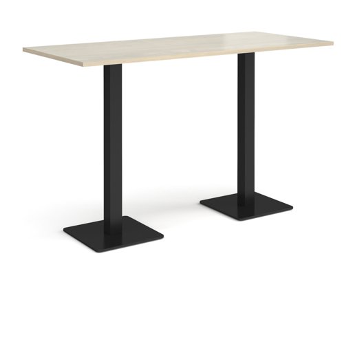 Brescia rectangular poseur table with flat square black bases 1800mm x 800mm - made to order
