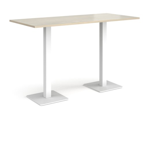 Brescia rectangular poseur table with flat square white bases 1800mm x 800mm - made to order