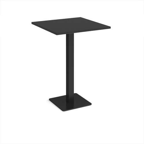 Brescia square poseur table with flat square black base 800mm - Black