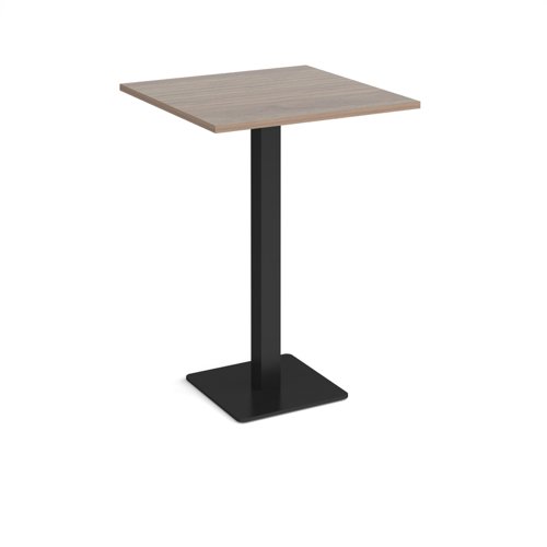 Brescia square poseur table with flat square black base 800mm - barcelona walnut Canteen Tables BPS800-K-BW