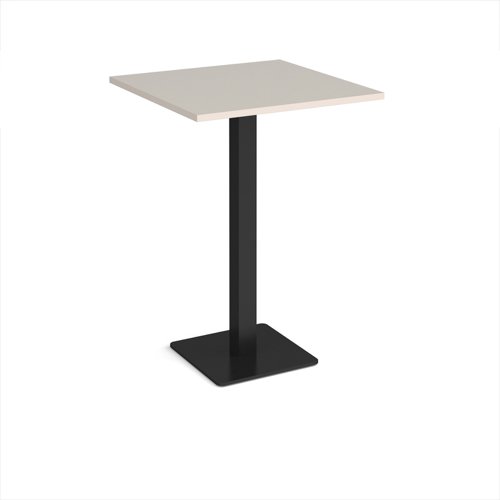 Brescia square poseur table with flat square black base 800mm - Light Grey