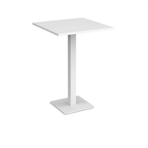 Brescia square poseur table with flat square white base 800mm - white Canteen Tables BPS800-WH-WH