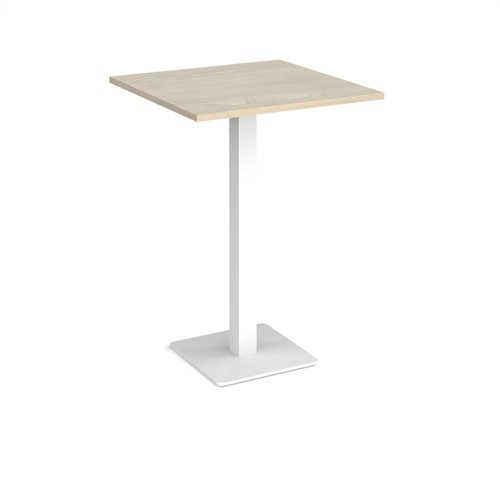 Brescia square poseur table with flat square white base 800mm - made to order
