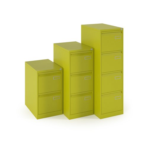 Bisley steel 4 drawer public sector contract filing cabinet 1321mm high - green | BPSF4GN | Bisley