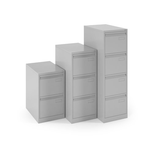 Bisley steel 4 drawer public sector contract filing cabinet 1321mm high - silver (Made-to-order 4 - 6 week lead time)