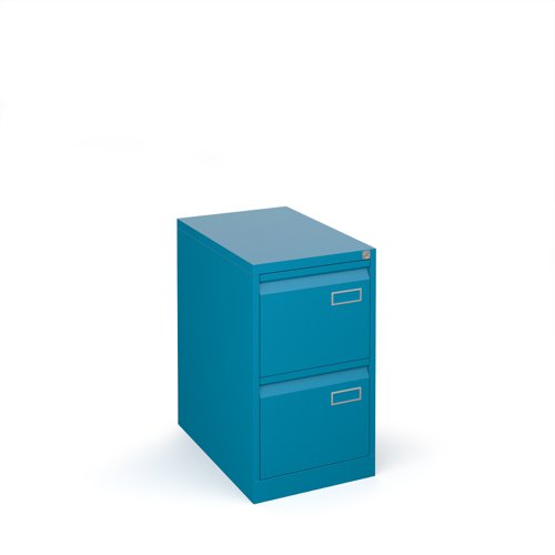 Bisley steel 2 drawer public sector contract filing cabinet 711mm high - blue