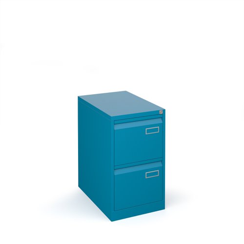 Bisley steel 2 drawer public sector contract filing cabinet 711mm high - blue (Made-to-order 4 - 6 week lead time)