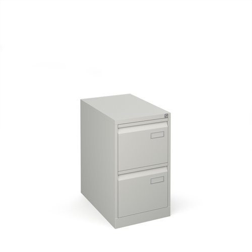 Bisley steel 2 drawer public sector contract filing cabinet 711mm high - goose grey (Made-to-order 4 - 6 week lead time)